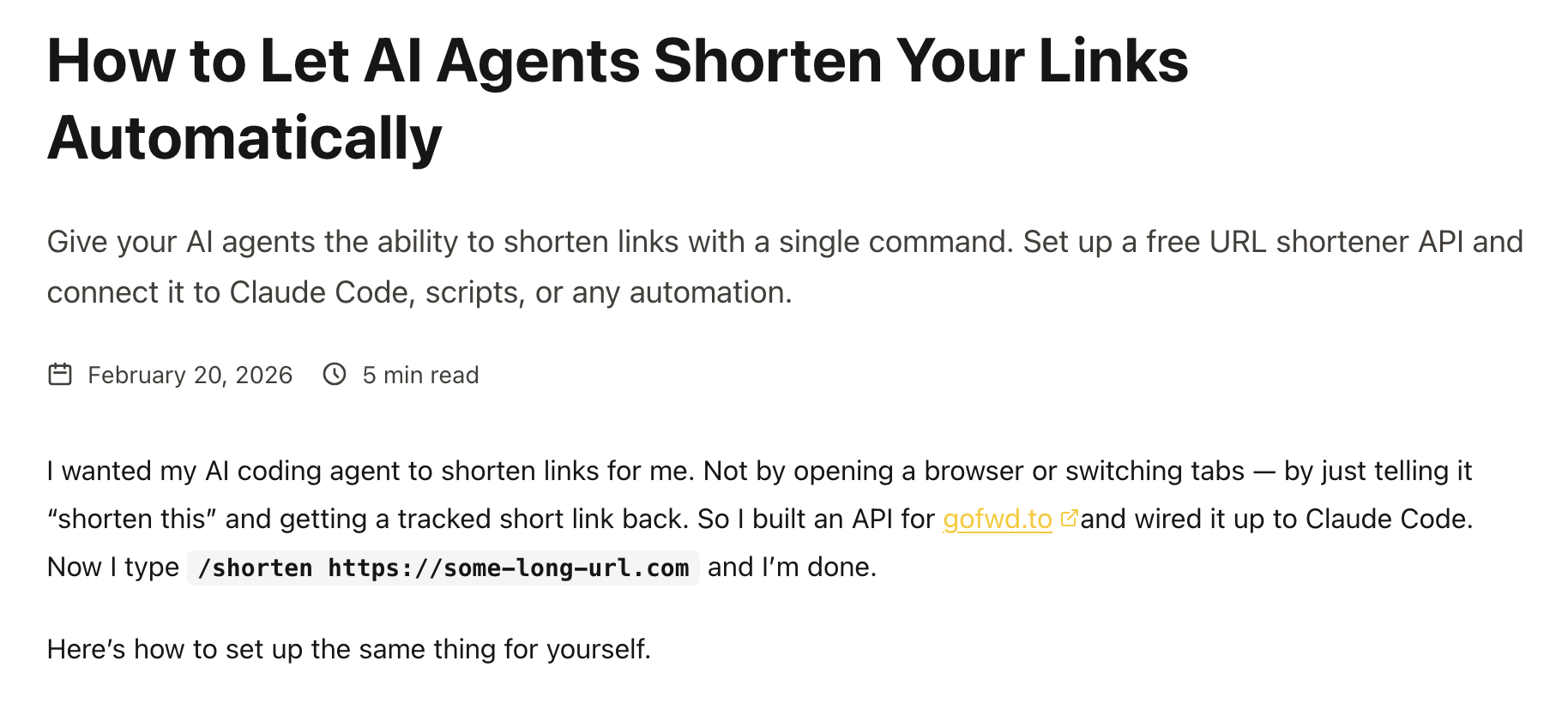 Gofwd.to blogpost: use gofwdto with AI agents